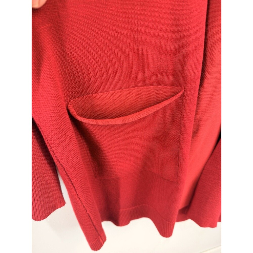 Seven Manor Women Sweater Size M Red Open Front Cardigan Long Sleeve - Picture 3 of 8